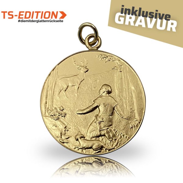 Preview: Jagdmedaille TS – SANKT HUBERTUS Preview: Jagdmedaille Motiv SANKT HUBERTUS in vergoldet
