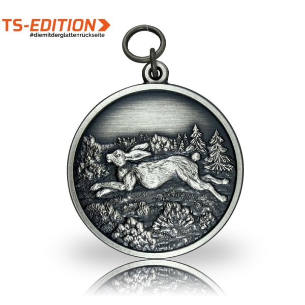 Preview: Jagdmedaille TS – FELDHASE in altsilber