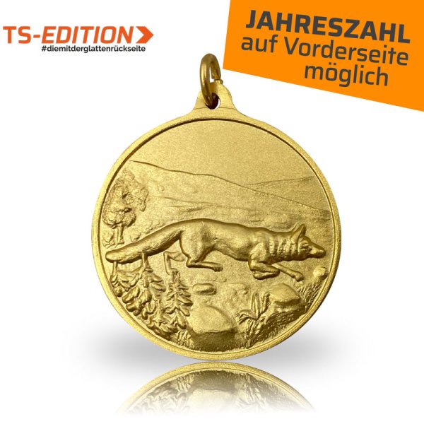 Jagdmedaille TS-EDITION Motiv FUCHS vergoldet
