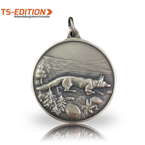 Jagdmedaille TS-EDITION Motiv FUCHS in altsilber