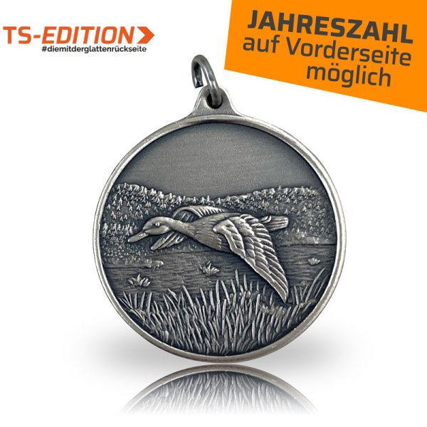Jagdmedaille TS-EDITION Motiv ENTE in altsilber