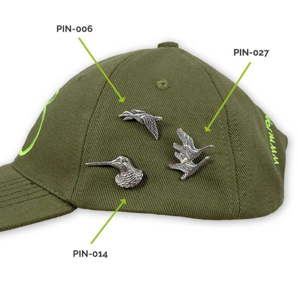 Preview: Pin/Anstecker Wildgänse, Ente und Schnepfe am Cap