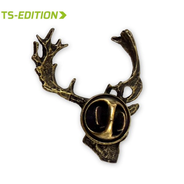 Preview: Pin/Anstecker DAMHIRSCH – Rückseite mit Sicherheitsnadel