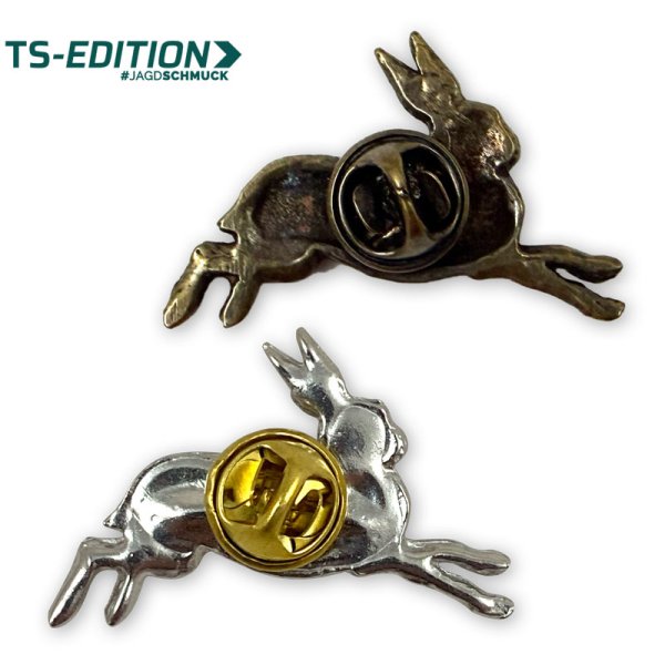 Pin/Anstecker HASE – Rückansicht mit Butterfly-Verschluss