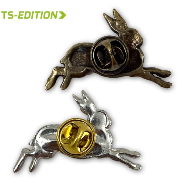 Pin/Anstecker HASE – Rückansicht mit Butterfly-Verschluss