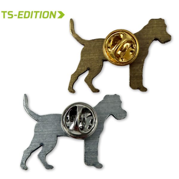 Rückansicht Pin/Anstecker – Motiv TERRIER