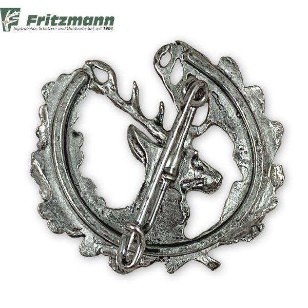 Preview: Anstecker HIRSCH mit Kranz mit Sicherheitsnadel