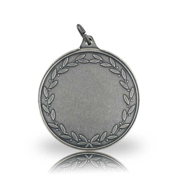 Beispiel-Rückseite Jagdmedaille mit Kranz in altsilber