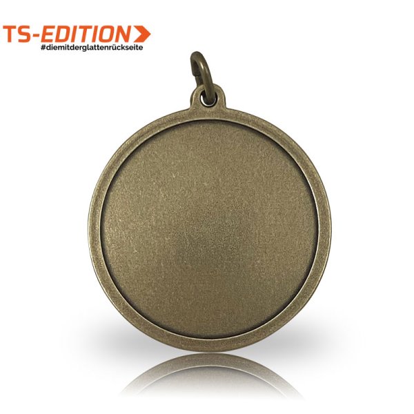 Beispiel-Rückseite Jagdmedaille mit glatter Rückseite bronze