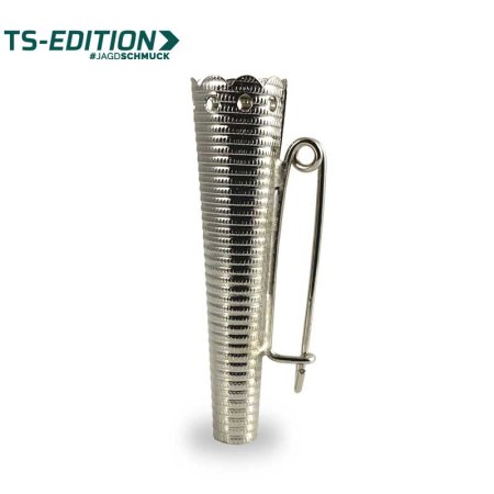 Barthülse/Blumenhalter, geriffelt silberfarbig