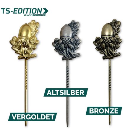 Reversnadel EICHE in den Farben: gold, altsilber und bronze