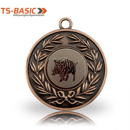 Medaille BASIC – Motiv Keiler bronzefarben