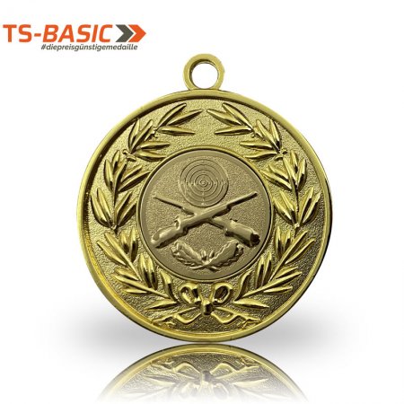 Medaille BASIC – Motiv Jagdliches Schießen goldfarben