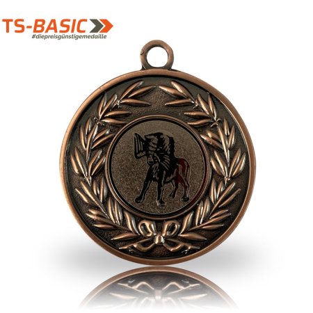 Medaille BASIC – Motiv Jagdhund bronzefarben