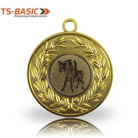 Medaille BASIC – Motiv Jagdhund goldfarben