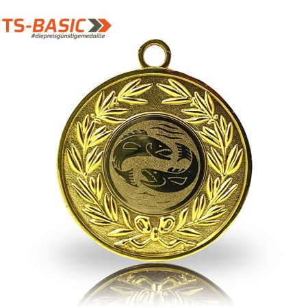 Medaille BASIC – Motiv Raubfische goldfarben