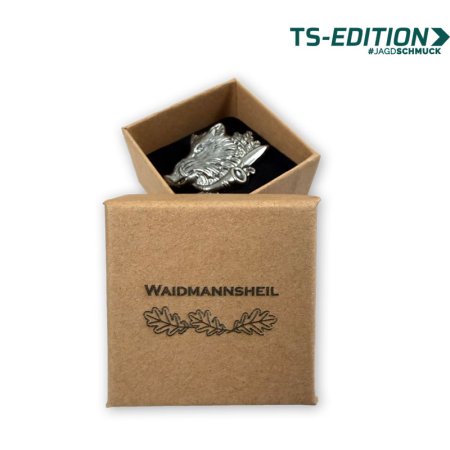 SCHMUCKBOX „Waidmannsheil“ mit Pin KEILERKOPF MIT SAUFEDER