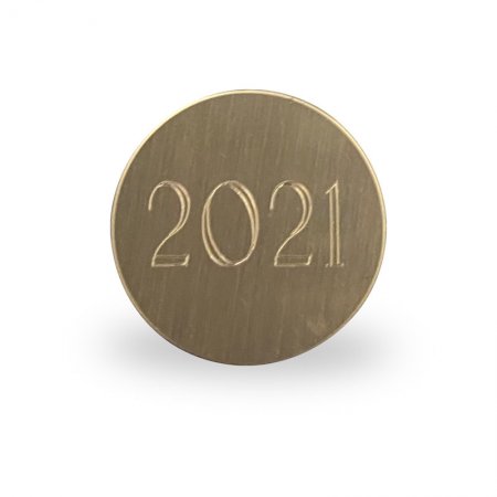 Gravierte Plakette 2021 in Messing