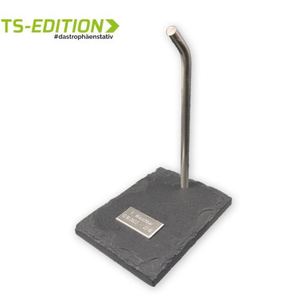 PLAKETTE mit Facette EDELSTAHL-LOOK „2-zeilig“, graviert