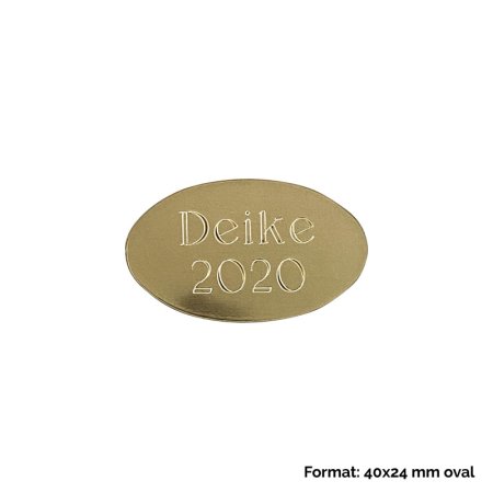 Messingschild 40x24 mm oval mit zweizeiliger Beispielgravur
