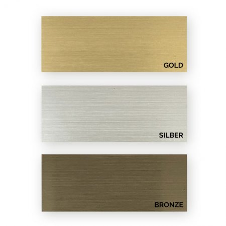 gravierte PLAKETTE „2-zeilig“ in gold-, silber- und bronzefarbig