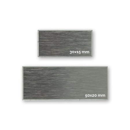 PLAKETTE mit Facette EDELSTAHL-LOOK „2-zeilig“, graviert