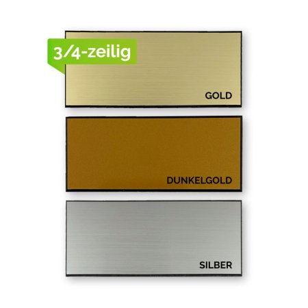 POKALSCHILD mit Facette in gold, dunkelgold oder silber inkl. 3/4-zeiliger Gravur