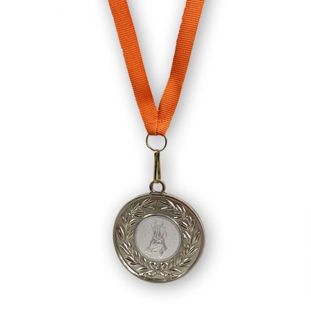 80-cm-Medaillenband in orange mit Medaille BASIC