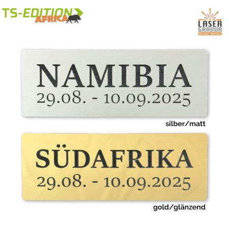 Laserschilder in silber/matt und gold/glänzend