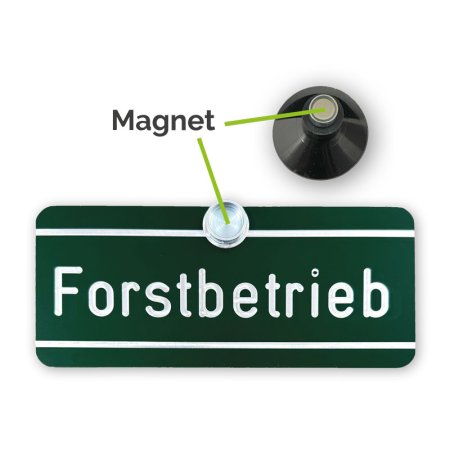 AUTOSCHILD "Forstbetrieb" mit Magnetsaugnapf