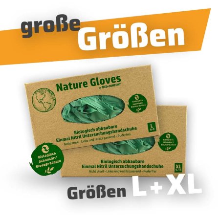 Nitril-Handschuhe NATURE große Größen – Gr. L + XL