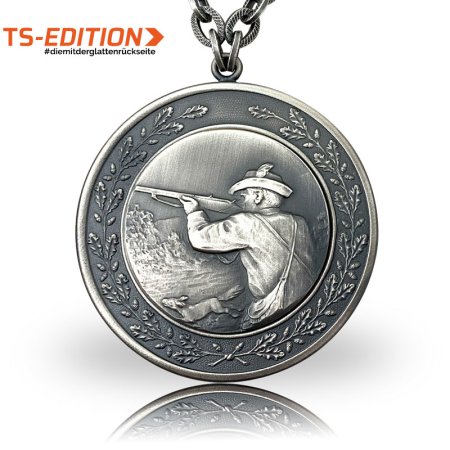 Jagd-/Königskette TS – Motiv JAGD in altsilber