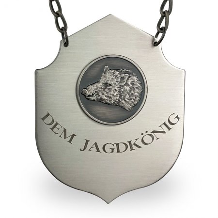 Jagdkette  »Wappen« SCHWARZWILD altsilber