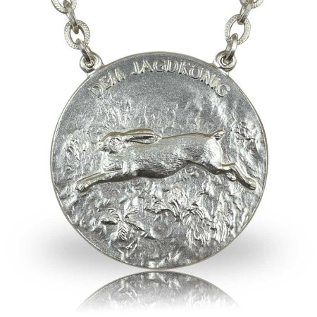 Jagd-/Königskette Motiv HASE versilbert