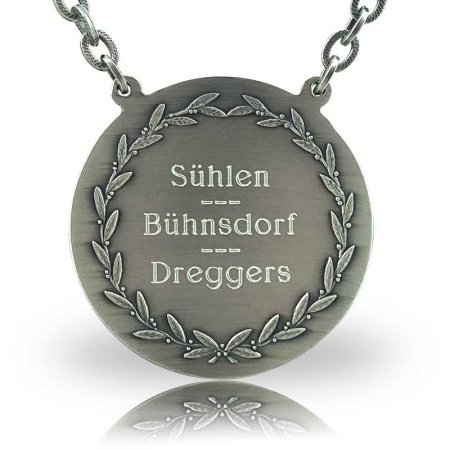 Beispiel-Rückseite Jagd-/Königskette in altsilber mit Gravur