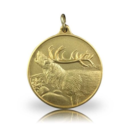 Jagdmedaille Motiv ROTHIRSCH vergoldet