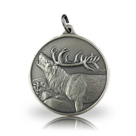 Jagdmedaille Motiv ROTHIRSCH altsilber