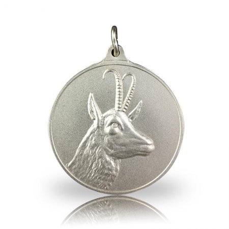 Jagdmedaille Motiv GAMS versilbert