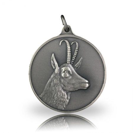 Jagdmedaille Motiv GAMS altsilber