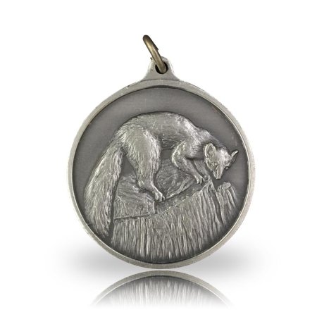 Jagdmedaille Motiv MARDER in altsilber