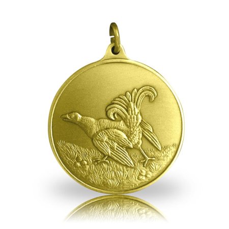 Jagdmedaille Motiv BIRKHAHN vergoldet