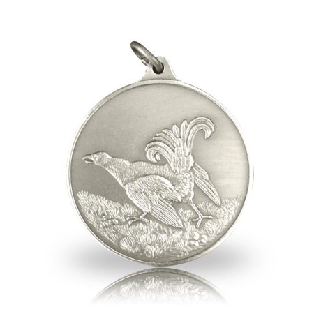 Jagdmedaille Motiv BIRKHAHN versilbert