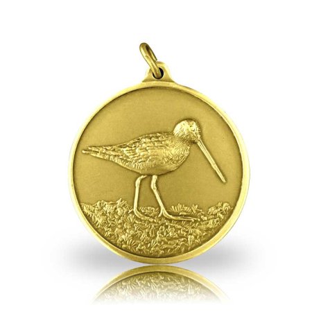 Jagdmedaille Motiv SCHNEPFE – vergoldet