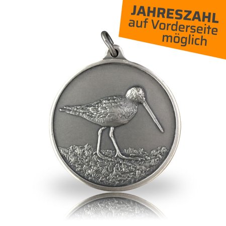 Jagdmedaille Motiv SCHNEPFE – altsilber