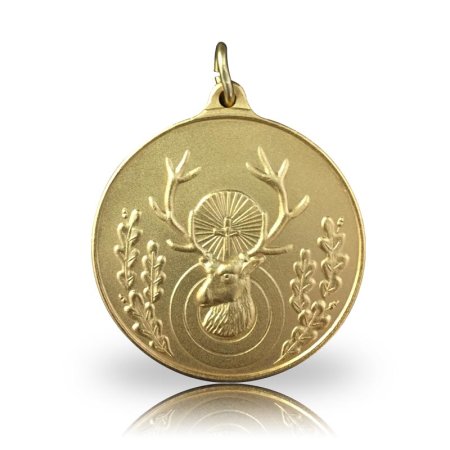 Jagdmedaille Motiv HUBERTUSHIRSCH vergoldet