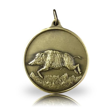 Jagdmedaille Motiv LAUFENDER KEILER in bronze