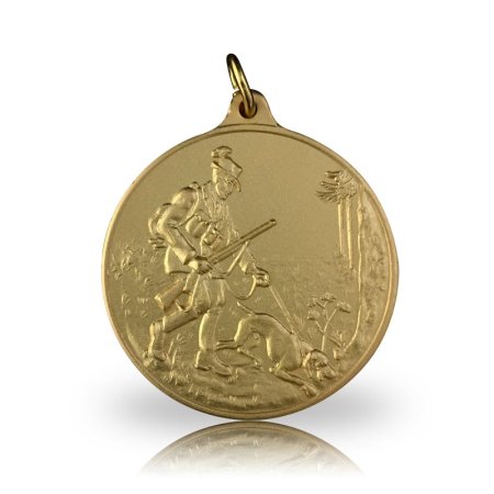 Jagdmedaille Motiv HUNDEFÜHRER vergoldet