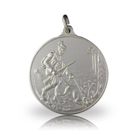 Jagdmedaille Motiv HUNDEFÜHRER versilbert