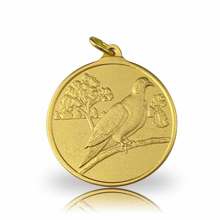 Jagdmedaille RINGELTAUBE in vergoldeter Ausführung