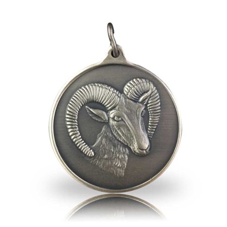 Jagdmedaille Motiv MUFFEL altsilber